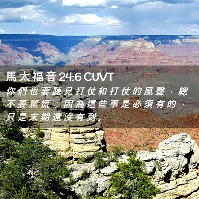 Picture 02 - 馬 太 福 音 24:6 CUVT - 你 們 也 要 聽 見 打 仗 和 打 仗 的 - Bible Verse Picture