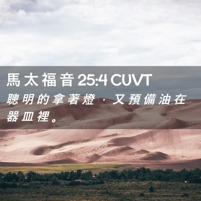 Picture 02 - 馬 太 福 音 25:4 CUVT - 聰 明 的 拿 著 燈 ， 又 預 備 油 在 - Bible Verse Picture