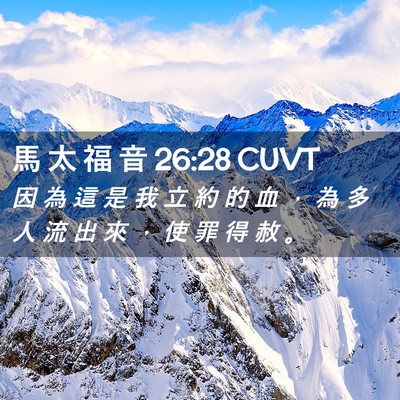 Picture 02 - 馬 太 福 音 26:28 CUVT - 因 為 這 是 我 立 約 的 血 ， 為 多 - Bible Verse Picture