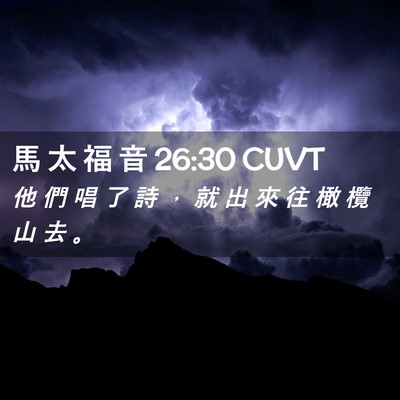 Picture 02 - 馬 太 福 音 26:30 CUVT - 他 們 唱 了 詩 ， 就 出 來 往 橄 欖 - Bible Verse Picture