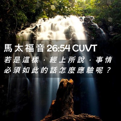 Picture 02 - 馬 太 福 音 26:54 CUVT - 若 是 這 樣 ， 經 上 所 說 ， 事 情 - Bible Verse Picture