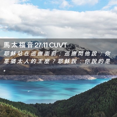 Picture 02 - 馬 太 福 音 27:11 CUVT - 耶 穌 站 在 巡 撫 面 前 ； 巡 撫 問 - Bible Verse Picture