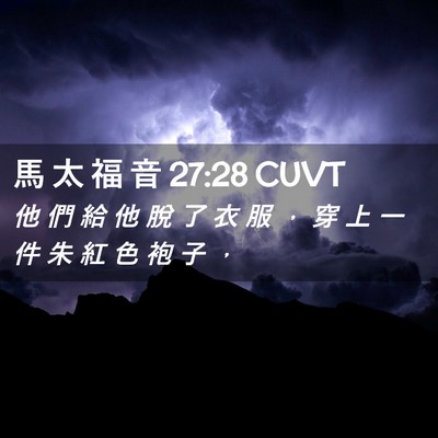 Picture 02 - 馬 太 福 音 27:28 CUVT - 他 們 給 他 脫 了 衣 服 ， 穿 上 一 - Bible Verse Picture