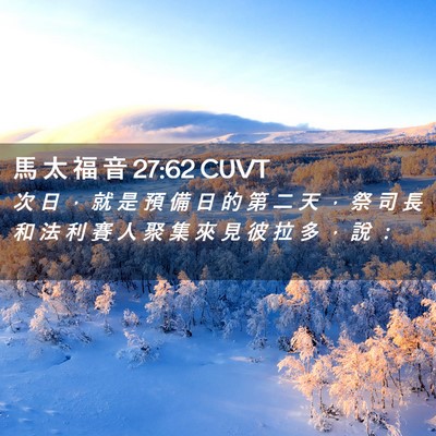 Picture 02 - 馬 太 福 音 27:62 CUVT - 次 日 ， 就 是 預 備 日 的 第 二 天 - Bible Verse Picture