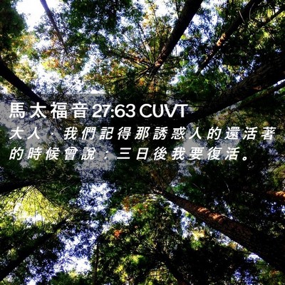 Picture 02 - 馬 太 福 音 27:63 CUVT - 大 人 ， 我 們 記 得 那 誘 惑 人 的 - Bible Verse Picture