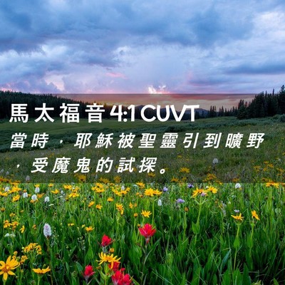 Picture 02 - 馬 太 福 音 4:1 CUVT - 當 時 ， 耶 穌 被 聖 靈 引 到 曠 野 - Bible Verse Picture