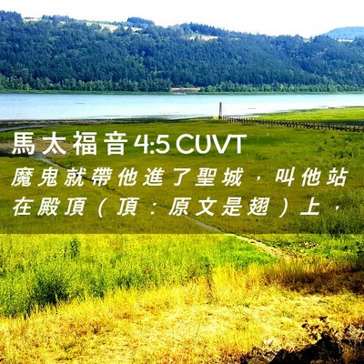 Picture 02 - 馬 太 福 音 4:5 CUVT - 魔 鬼 就 帶 他 進 了 聖 城 ， 叫 他 - Bible Verse Picture