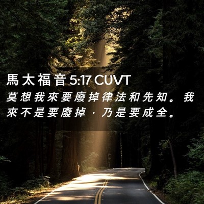 Picture 02 - 馬 太 福 音 5:17 CUVT - 莫 想 我 來 要 廢 掉 律 法 和 先 知 - Bible Verse Picture