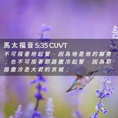 Picture 02 - 馬 太 福 音 5:35 CUVT - 不 可 指 著 地 起 誓 ， 因 為 地 是 - Bible Verse Picture