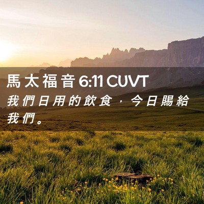Picture 02 - 馬 太 福 音 6:11 CUVT - 我 們 日 用 的 飲 食 ， 今 日 賜 給 - Bible Verse Picture
