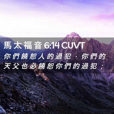 Picture 02 - 馬 太 福 音 6:14 CUVT - 你 們 饒 恕 人 的 過 犯 ， 你 們 的 - Bible Verse Picture