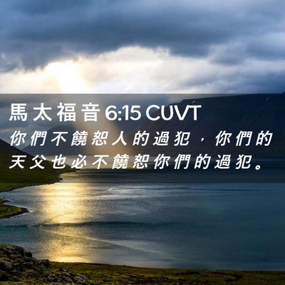 Picture 02 - 馬 太 福 音 6:15 CUVT - 你 們 不 饒 恕 人 的 過 犯 ， 你 們 - Bible Verse Picture