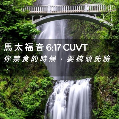 Picture 02 - 馬 太 福 音 6:17 CUVT - 你 禁 食 的 時 候 ， 要 梳 頭 洗 臉 - Bible Verse Picture