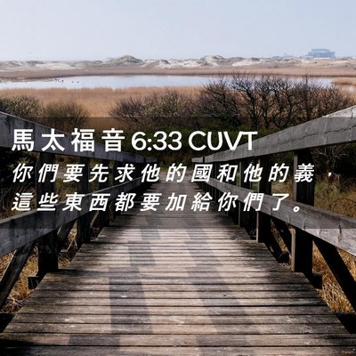 Picture 02 - 馬 太 福 音 6:33 CUVT - 你 們 要 先 求 他 的 國 和 他 的 義 - Bible Verse Picture