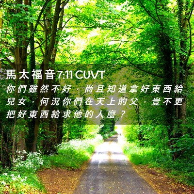 Picture 02 - 馬 太 福 音 7:11 CUVT - 你 們 雖 然 不 好 ， 尚 且 知 道 拿 - Bible Verse Picture