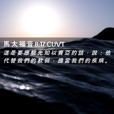 Picture 02 - 馬 太 福 音 8:17 CUVT - 這 是 要 應 驗 先 知 以 賽 亞 的 話 - Bible Verse Picture
