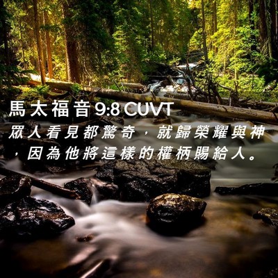 Picture 02 - 馬 太 福 音 9:8 CUVT - 眾 人 看 見 都 驚 奇 ， 就 歸 榮 耀 - Bible Verse Picture