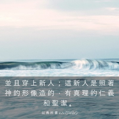 Picture 03 - 以 弗 所 書 4:24 CUVT - 並 且 穿 上 新 人 ； 這 新 人 是 照 - Bible Verse Picture