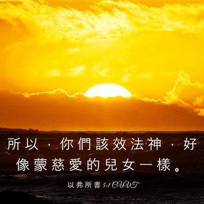 Picture 03 - 以 弗 所 書 5:1 CUVT - 所 以 ， 你 們 該 效 法 神 ， 好 像 - Bible Verse Picture