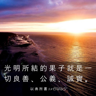 Picture 03 - 以 弗 所 書 5:9 CUVT - 光 明 所 結 的 果 子 就 是 一 切 良 - Bible Verse Picture