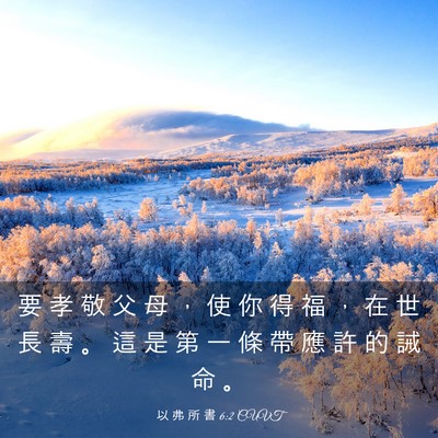 Picture 03 - 以 弗 所 書 6:2 CUVT - 要 孝 敬 父 母 ， 使 你 得 福 ， 在 - Bible Verse Picture