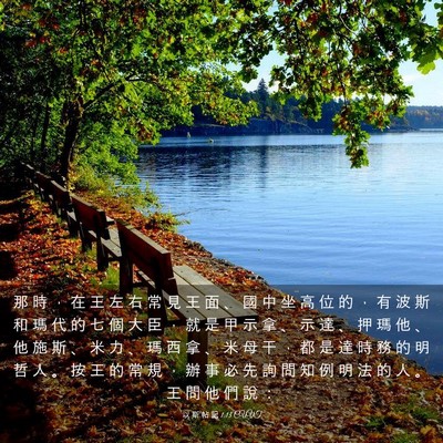 Picture 03 - 以 斯 帖 記 1:13 CUVT - 那 時 ， 在 王 左 右 常 見 王 面 、 - Bible Verse Picture