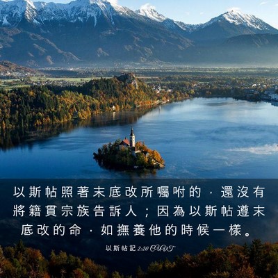 Picture 03 - 以 斯 帖 記 2:20 CUVT - 以 斯 帖 照 著 末 底 改 所 囑 咐 的 - Bible Verse Picture