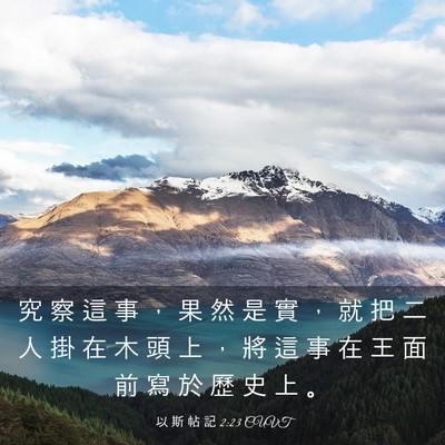 Picture 03 - 以 斯 帖 記 2:23 CUVT - 究 察 這 事 ， 果 然 是 實 ， 就 把 - Bible Verse Picture