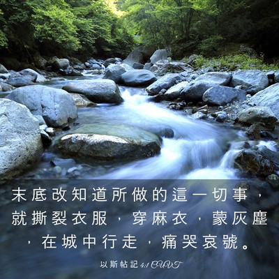 Picture 03 - 以 斯 帖 記 4:1 CUVT - 末 底 改 知 道 所 做 的 這 一 切 事 - Bible Verse Picture