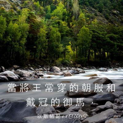 Picture 03 - 以 斯 帖 記 6:8 CUVT - 當 將 王 常 穿 的 朝 服 和 戴 冠 的 - Bible Verse Picture