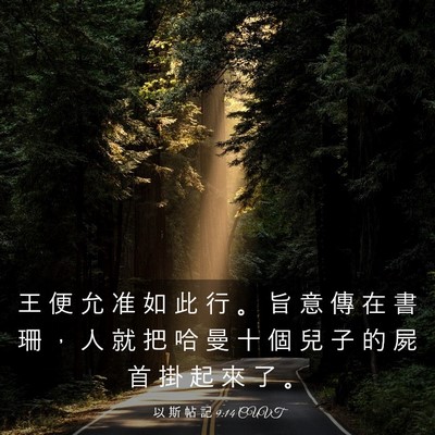 Picture 03 - 以 斯 帖 記 9:14 CUVT - 王 便 允 准 如 此 行 。 旨 意 傳 在 - Bible Verse Picture