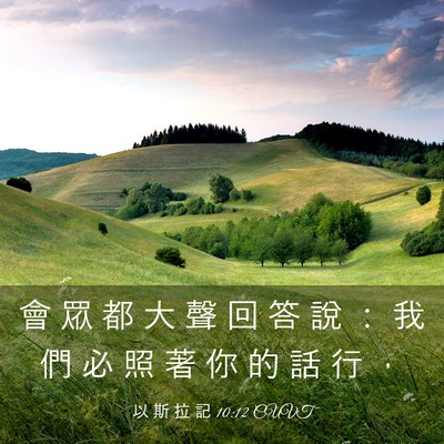 Picture 03 - 以 斯 拉 記 10:12 CUVT - 會 眾 都 大 聲 回 答 說 ： 我 們 必 - Bible Verse Picture