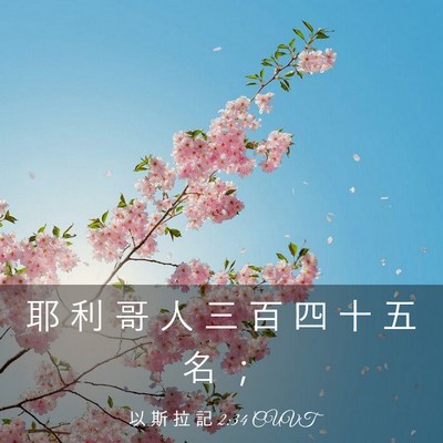 Picture 03 - 以 斯 拉 記 2:34 CUVT - 耶 利 哥 人 三 百 四 十 五 名 - Bible Verse Picture