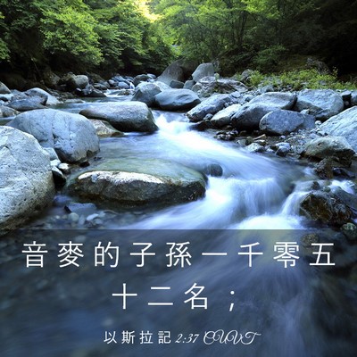 Picture 03 - 以 斯 拉 記 2:37 CUVT - 音 麥 的 子 孫 一 千 零 五 十 二 名 - Bible Verse Picture