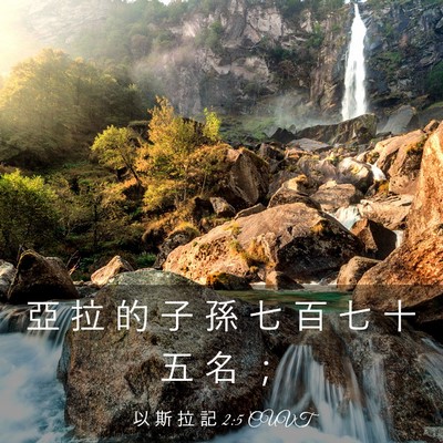 Picture 03 - 以 斯 拉 記 2:5 CUVT - 亞 拉 的 子 孫 七 百 七 十 五 名 - Bible Verse Picture