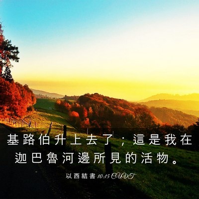 Picture 03 - 以 西 結 書 10:15 CUVT - 基 路 伯 升 上 去 了 ； 這 是 我 在 - Bible Verse Picture