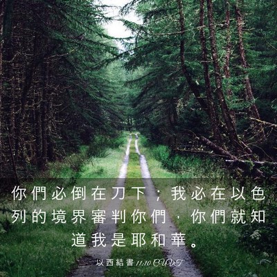 Picture 03 - 以 西 結 書 11:10 CUVT - 你 們 必 倒 在 刀 下 ； 我 必 在 以 - Bible Verse Picture