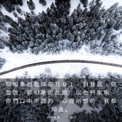Picture 03 - 以 西 結 書 11:5 CUVT - 耶 和 華 的 靈 降 在 我 身 上 ， 對 - Bible Verse Picture