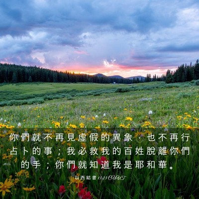 Picture 03 - 以 西 結 書 13:23 CUVT - 你 們 就 不 再 見 虛 假 的 異 象 ， - Bible Verse Picture