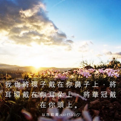 Picture 03 - 以 西 結 書 16:12 CUVT - 我 也 將 環 子 戴 在 你 鼻 子 上 ， - Bible Verse Picture