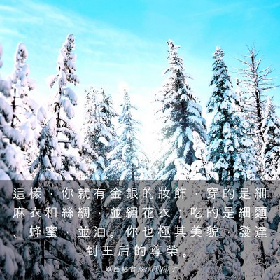 Picture 03 - 以 西 結 書 16:13 CUVT - 這 樣 ， 你 就 有 金 銀 的 妝 飾 ， - Bible Verse Picture