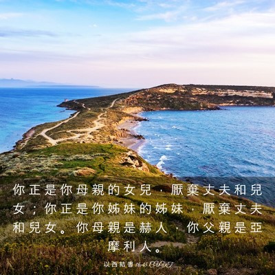 Picture 03 - 以 西 結 書 16:45 CUVT - 你 正 是 你 母 親 的 女 兒 ， 厭 棄 - Bible Verse Picture
