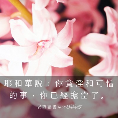 Picture 03 - 以 西 結 書 16:58 CUVT - 耶 和 華 說 ： 你 貪 淫 和 可 憎 的 - Bible Verse Picture