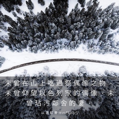 Picture 03 - 以 西 結 書 18:15 CUVT - 未 曾 在 山 上 吃 過 祭 偶 像 之 物 - Bible Verse Picture