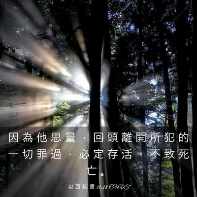 Picture 03 - 以 西 結 書 18:28 CUVT - 因 為 他 思 量 ， 回 頭 離 開 所 犯 - Bible Verse Picture