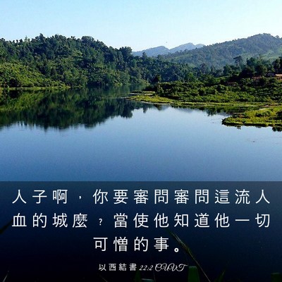 Picture 03 - 以 西 結 書 22:2 CUVT - 人 子 啊 ， 你 要 審 問 審 問 這 流 - Bible Verse Picture
