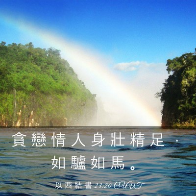 Picture 03 - 以 西 結 書 23:20 CUVT - 貪 戀 情 人 身 壯 精 足 ， 如 驢 如 - Bible Verse Picture