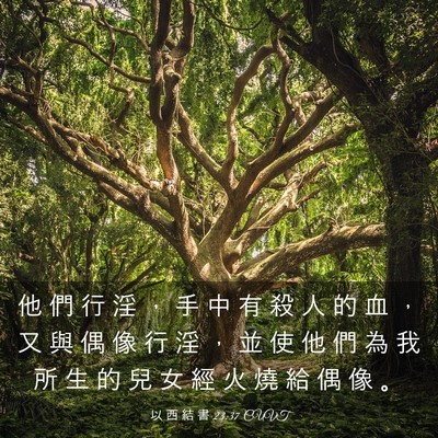 Picture 03 - 以 西 結 書 23:37 CUVT - 他 們 行 淫 ， 手 中 有 殺 人 的 血 - Bible Verse Picture