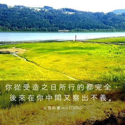 Picture 03 - 以 西 結 書 28:15 CUVT - 你 從 受 造 之 日 所 行 的 都 完 全 - Bible Verse Picture