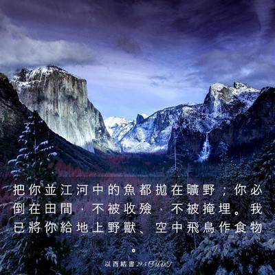 Picture 03 - 以 西 結 書 29:5 CUVT - 把 你 並 江 河 中 的 魚 都 拋 在 曠 - Bible Verse Picture